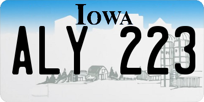 IA license plate ALY223