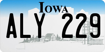 IA license plate ALY229