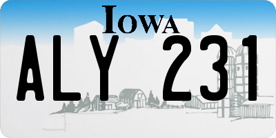 IA license plate ALY231