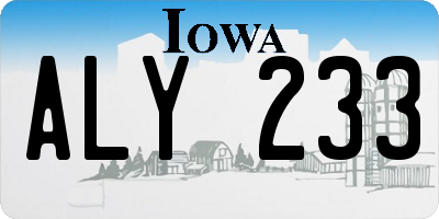 IA license plate ALY233