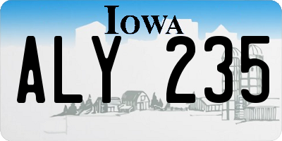 IA license plate ALY235