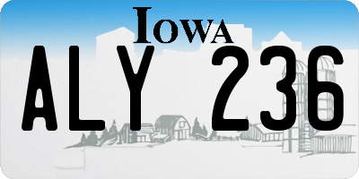 IA license plate ALY236