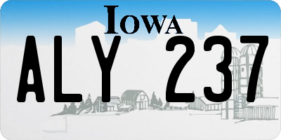 IA license plate ALY237
