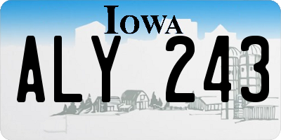 IA license plate ALY243