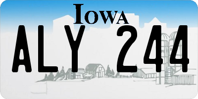 IA license plate ALY244