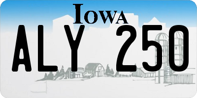 IA license plate ALY250