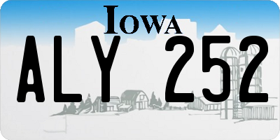 IA license plate ALY252