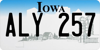 IA license plate ALY257