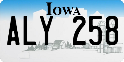 IA license plate ALY258