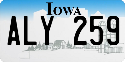 IA license plate ALY259