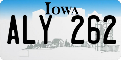 IA license plate ALY262