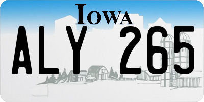 IA license plate ALY265