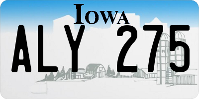 IA license plate ALY275