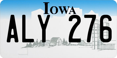 IA license plate ALY276