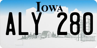 IA license plate ALY280