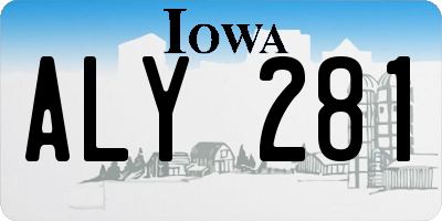 IA license plate ALY281
