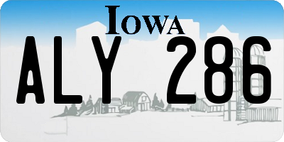 IA license plate ALY286