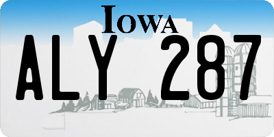 IA license plate ALY287