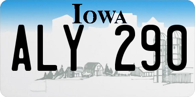 IA license plate ALY290