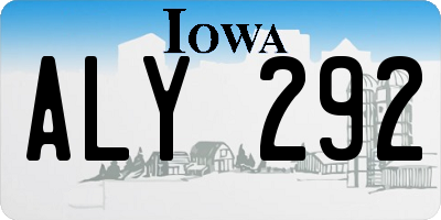 IA license plate ALY292