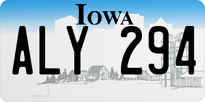 IA license plate ALY294