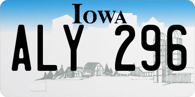 IA license plate ALY296
