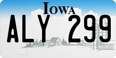 IA license plate ALY299