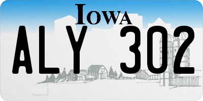 IA license plate ALY302