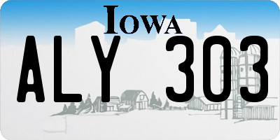 IA license plate ALY303
