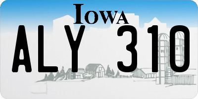 IA license plate ALY310