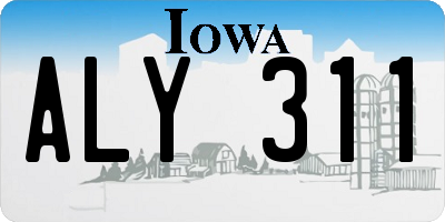 IA license plate ALY311