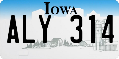 IA license plate ALY314