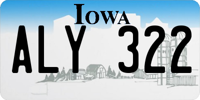 IA license plate ALY322