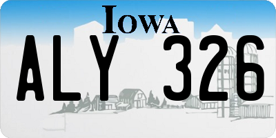 IA license plate ALY326