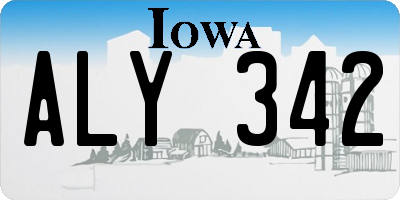IA license plate ALY342