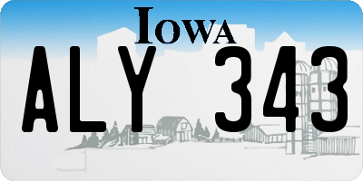 IA license plate ALY343