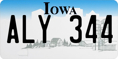 IA license plate ALY344