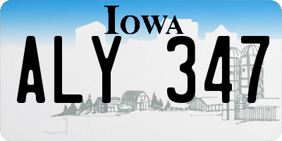 IA license plate ALY347
