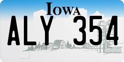 IA license plate ALY354