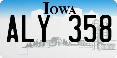 IA license plate ALY358