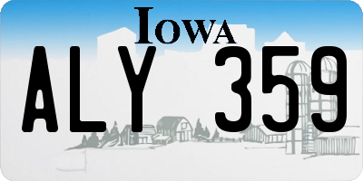 IA license plate ALY359