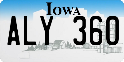 IA license plate ALY360