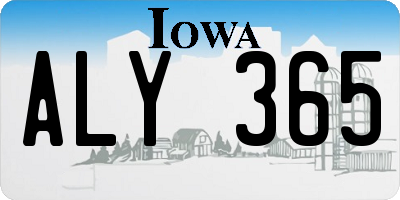 IA license plate ALY365