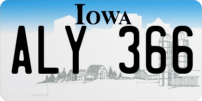 IA license plate ALY366