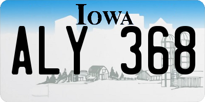 IA license plate ALY368