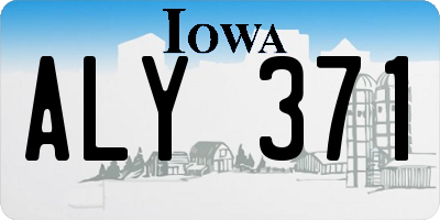 IA license plate ALY371