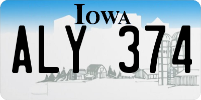 IA license plate ALY374