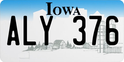 IA license plate ALY376