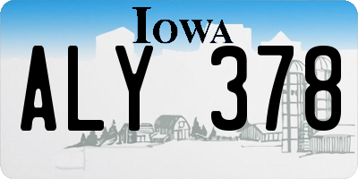 IA license plate ALY378