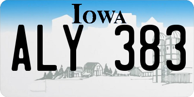 IA license plate ALY383